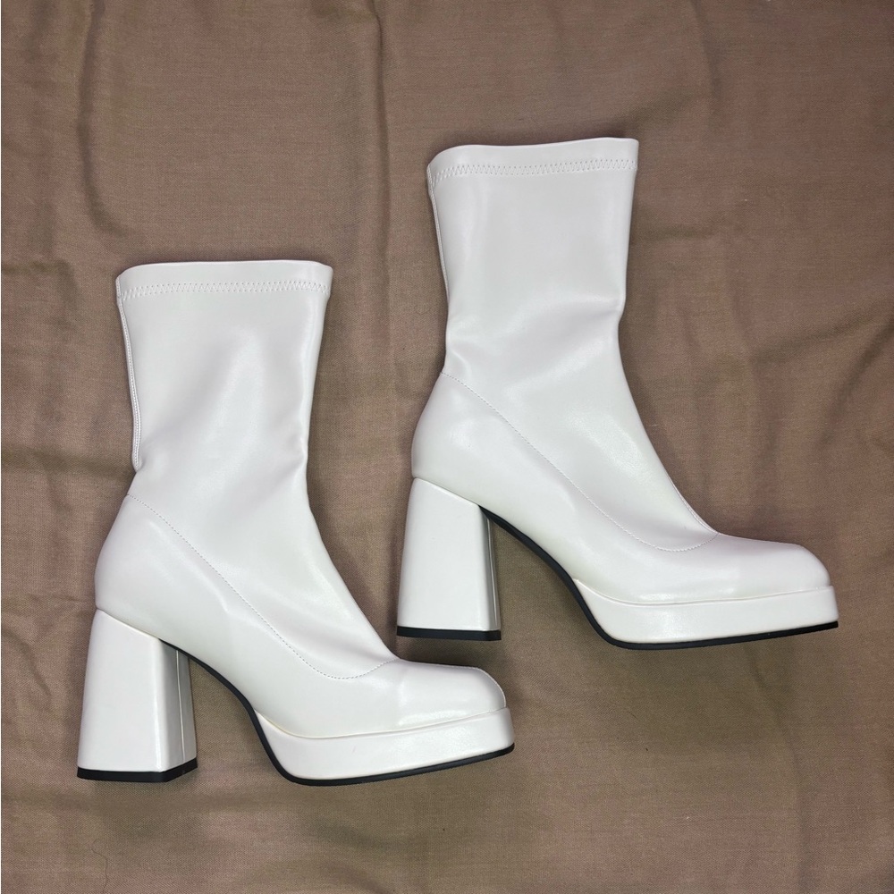 White Platform Ankle Boots